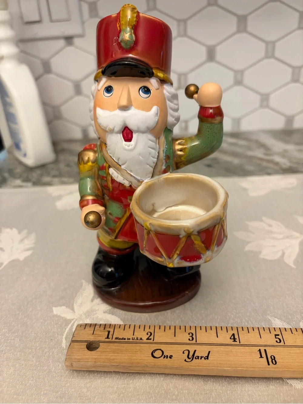 Yankee Candle Festive Nutcracker Drummer Figurine - Red, Green & Gold